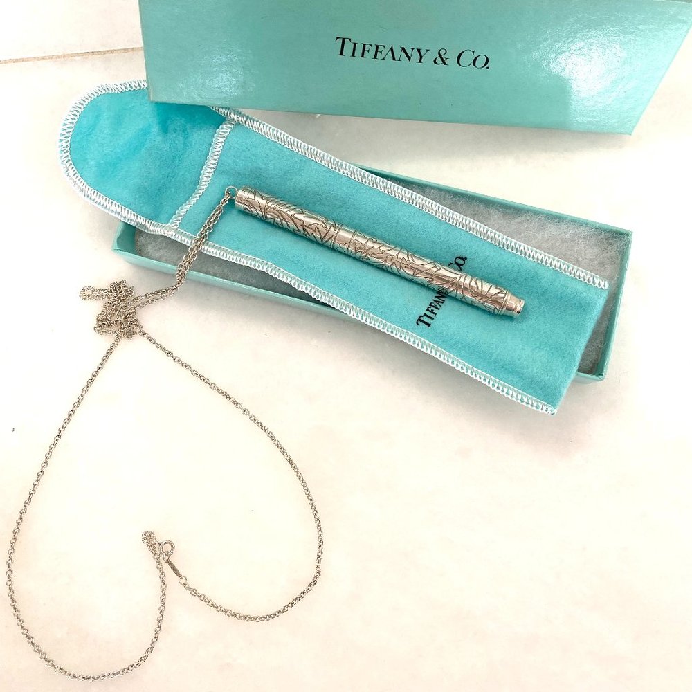 Vintage TIFFANY & CO 925 Sterling Silver Rare Ballpoint Pen with Necklace - Picture 15 of 16